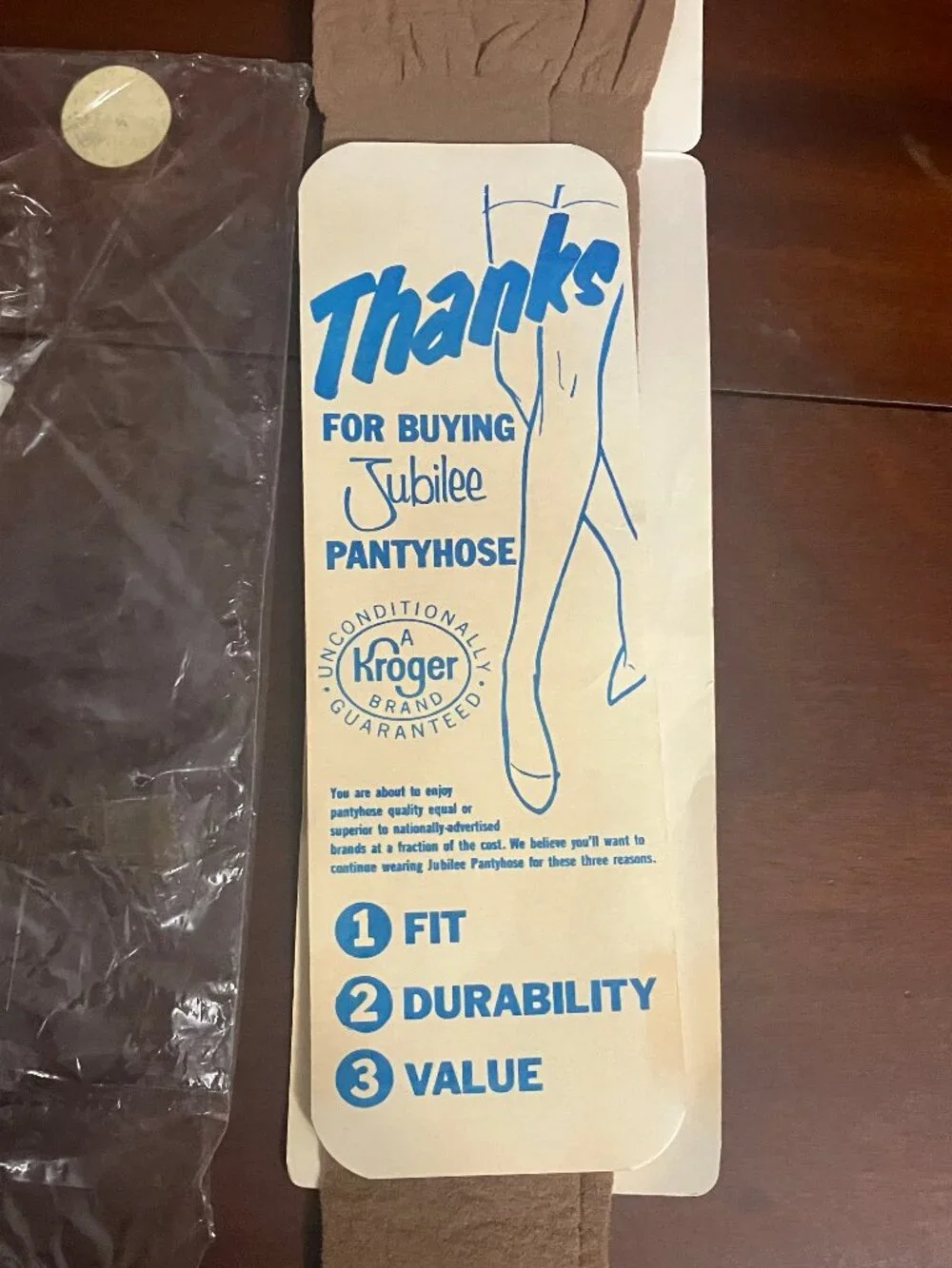Vintage Jubilee Beige Sheer Pantyhose Petite Medium Kroger Brand